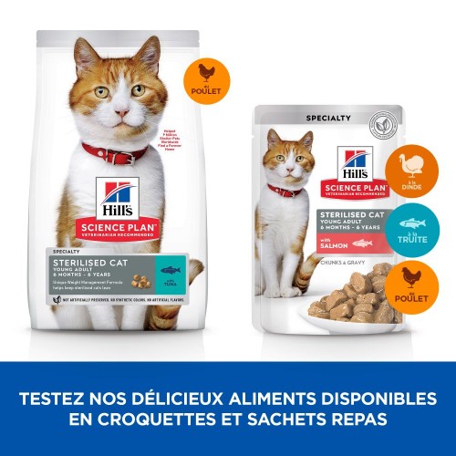 Alimentation pour chat - Hill's Science Plan Sterilised Cat Young Adult Thon pour chats