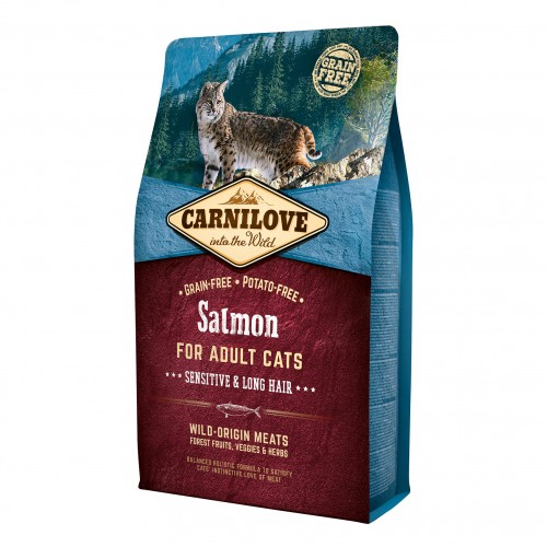 Alimentation pour chat - CARNILOVE Adult Sensitive & Long Hair Saumon pour chats