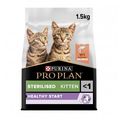 Alimentation pour chat - PRO PLAN Healthy Start Sterilised Kitten au Saumon - Croquettes pour chaton pour chats