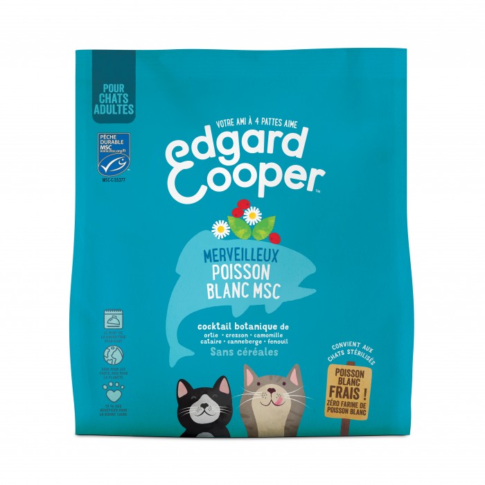 Edgard & Cooper, Merveilleux poisson blanc MSC pour chat-Adulte Sans céréales