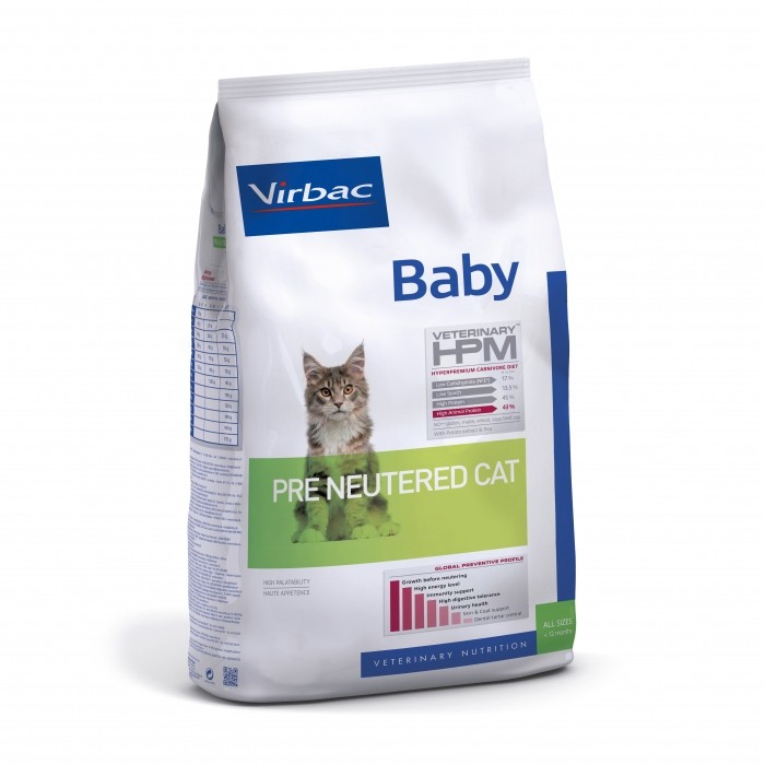 Alimentation pour chat - VIRBAC VETERINARY HPM Physiologique Baby Pre Neutered Cat pour chats