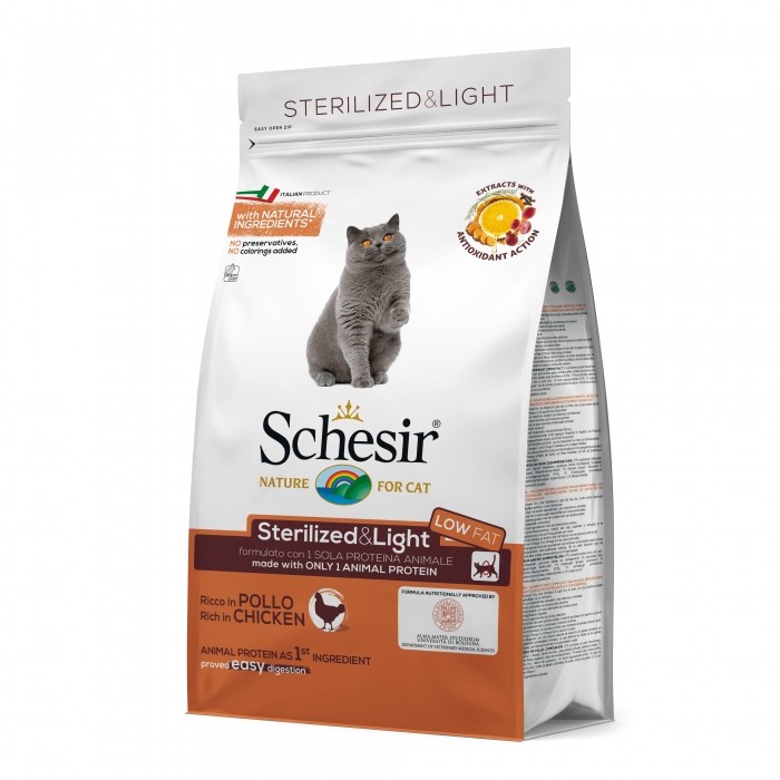 Alimentation pour chat - Schesir Croquettes Sterilized & Light pour chats