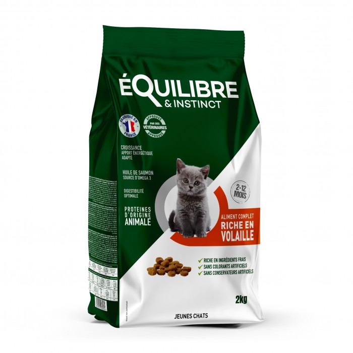 Alimentation pour chat - EQUILIBRE & INSTINCT Croquettes Kitten pour chats