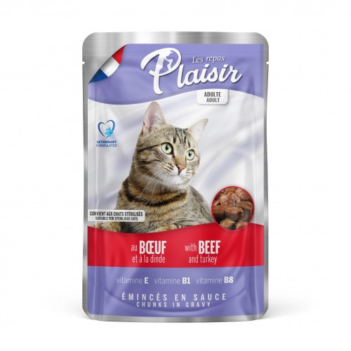 Alimentation pour chat - Repas Plaisir - Emincés en sauce Chat Adulte Stérilisé - 22 x 100g pour chats