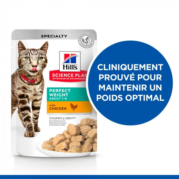 Alimentation pour chat - HILL'S Science Plan Perfect Weight Adult en Sachets - Pâtées pour chat pour chats