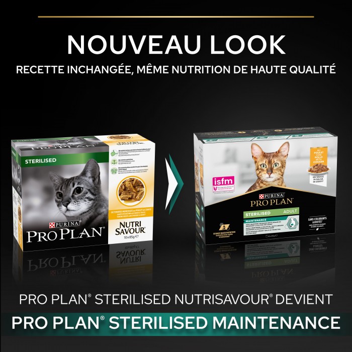 Alimentation pour chat - Proplan Nutrisavour Sterilised en sauce pour chats