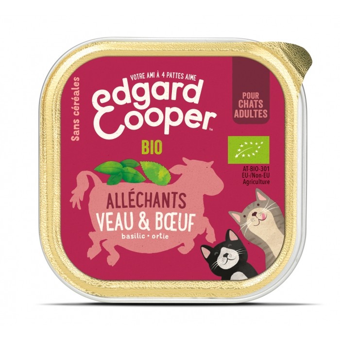 Edgard & Cooper, pâtée bio en barquettes pour chat-Pâtée Bio Adulte Sans Céréales