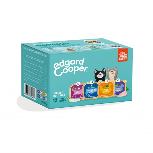 Alimentation pour chat - Edgard & Cooper Multipack 4 saveurs - 12 x 85 g pour chats