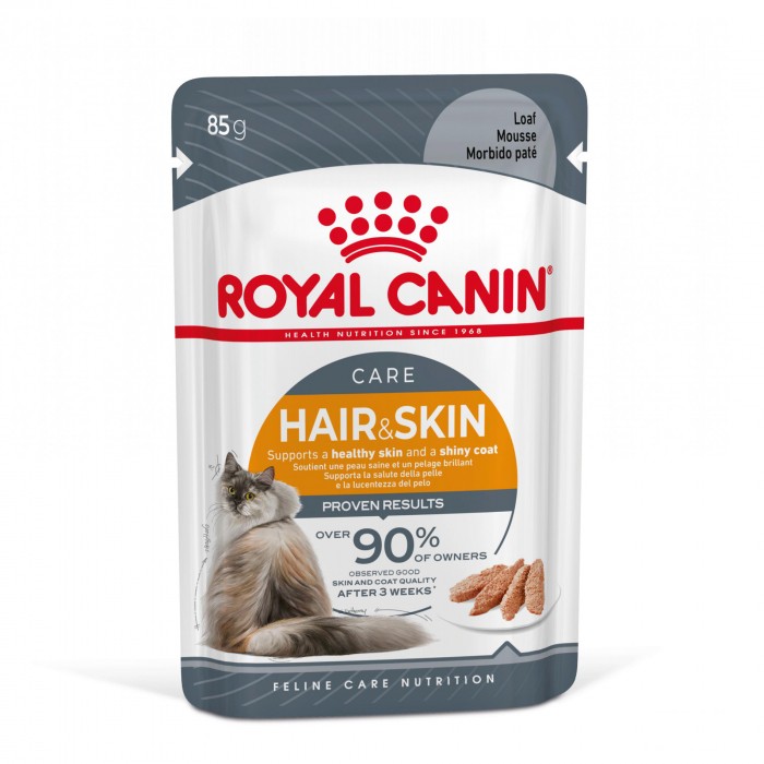 Alimentation pour chat - ROYAL CANIN Hair & Skin Care en Mousse – Pâtée pour chat pour chats
