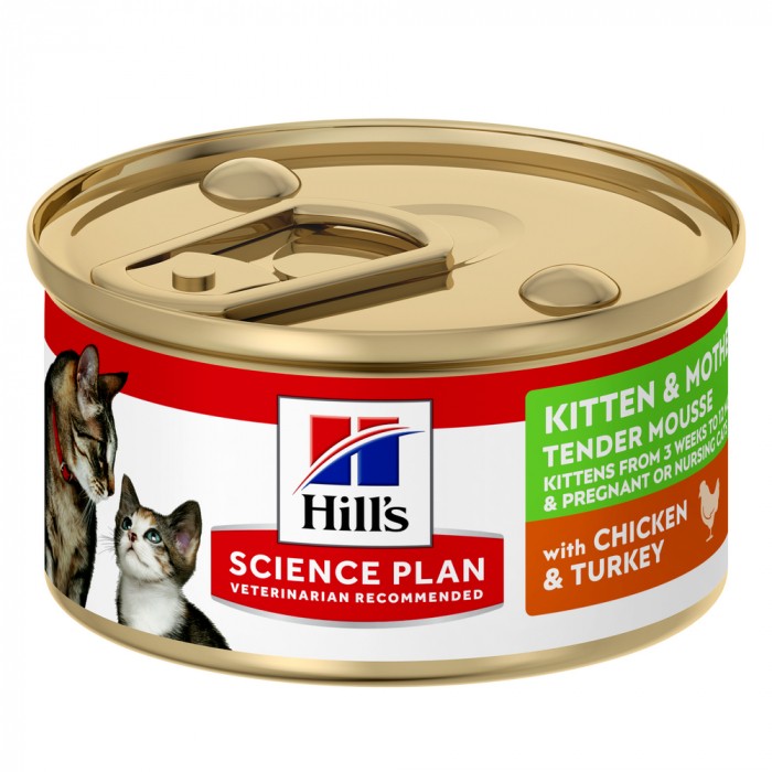 Alimentation pour chat - HILL’S Science Plan Kitten & Mother en mousse au poulet et à la dinde – Pâtée pour chatte & chaton pour chats