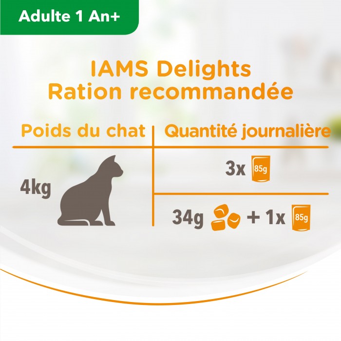 Alimentation pour chat - IAMS Delights Adult - Lot 12 x 85 g pour chats