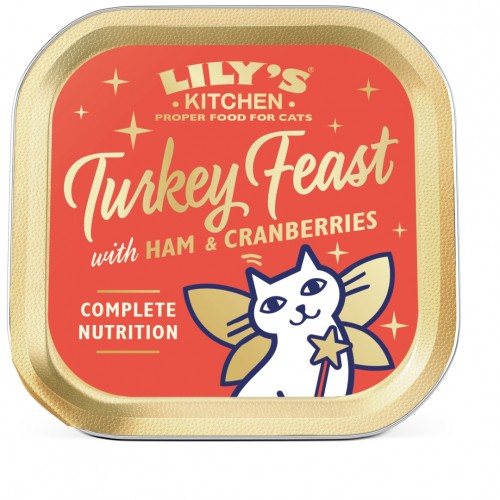 Alimentation pour chat - Lily's Kitchen Turkey Feast - Pâtées de Noël à la dinde pour chat pour chats