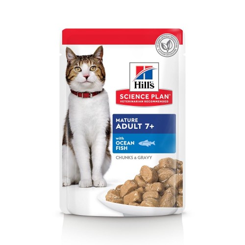 Alimentation pour chat - HILL'S Science Plan Mature Adult 7+ en Sachets - Pâtée pour chat pour chats