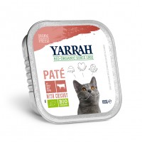 Pâtée en barquette pour chat - Yarrah pâtée bio sans céréales - Lot 16 x 100g 