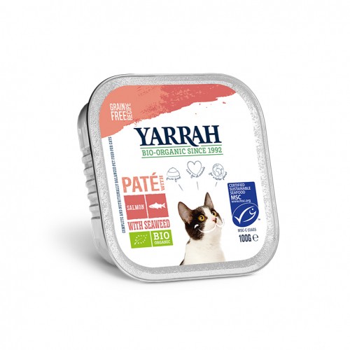 Alimentation pour chat - Yarrah pâtée bio sans céréales - Lot 16 x 100g pour chats