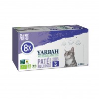 Pâtée en barquette pour chat - Yarrah pâtées bio - Lot 8 x 100g 