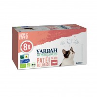 Pâtée en barquette pour chat - Yarrah pâtées bio - Lot 8 x 100g 