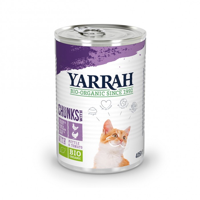 Alimentation pour chat - Yarrah bouchées bio - Lot 12 x 405g pour chats