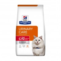 Prescription - Hill's Prescription Diet c/d Urinary Care Multicare Stress au Poulet - Croquettes pour chat Feline c/d Urinary Stress