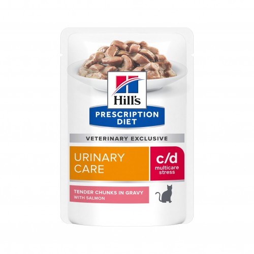 Alimentation pour chat - HILL'S Prescription Diet c/d Urinary Care Multicare Stress en Sachets - Pâtée pour chat pour chats