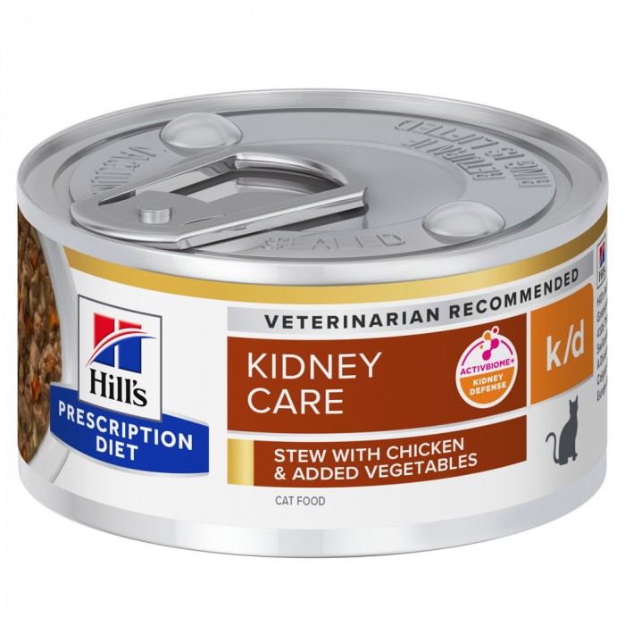 Alimentation pour chat - HILL'S Prescription Diet k/d Kidney Care en bouchées mijotées au poulet - Pâtée pour chat pour chats