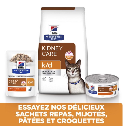 Alimentation pour chat - HILL'S Prescription Diet k/d Kidney Care en terrine au poulet - Pâtée pour chat pour chats