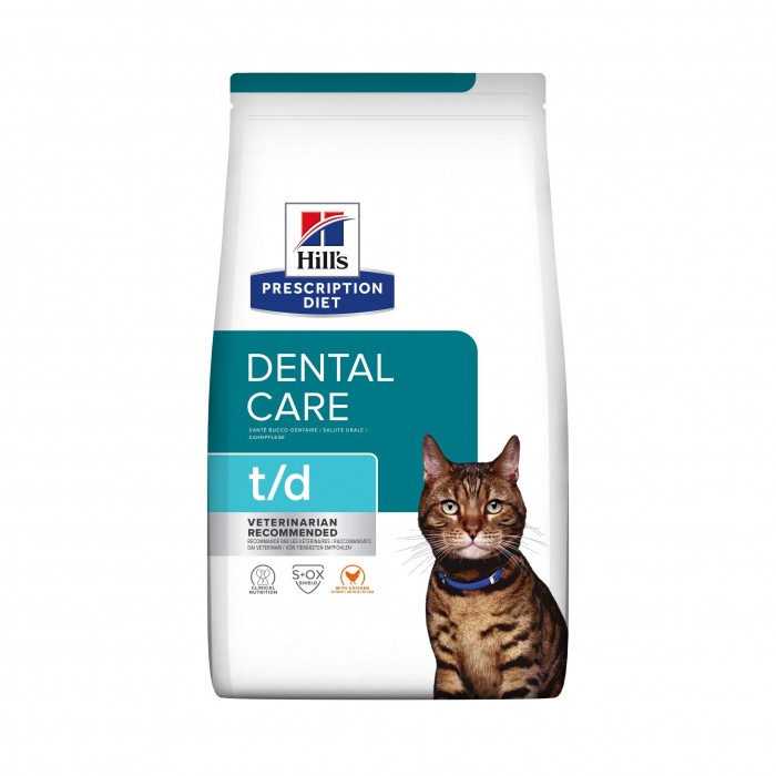 Hill's Prescription Diet t/d Dental Care - Croquettes pour chat-Feline t/d