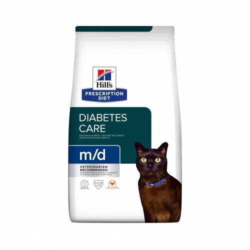 Alimentation pour chat - HILL'S Prescription Diet m/d Diabetes Care au Poulet - Croquettes pour chat pour chats
