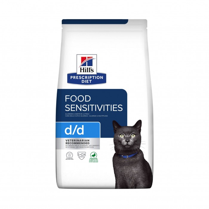 Hill's Prescription Diet d/d Food Sensitivities - Croquettes pour chat-Feline d/d skin Support