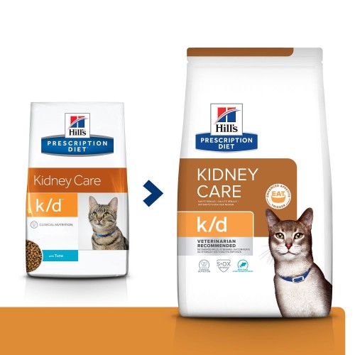 Alimentation pour chat - Hill's Prescription Diet k/d Kidney Care au Thon - Croquettes pour chat pour chats