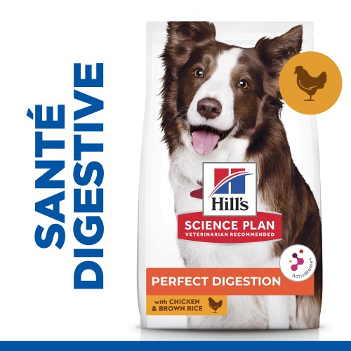 Alimentation pour chien - HILL'S Science Plan Perfect Digestion Medium Adult au Poulet - Croquettes pour chien pour chiens