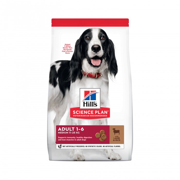 Alimentation pour chien - HILL'S Science Plan Medium Adult à l'Agneau - Croquettes pour chien pour chiens