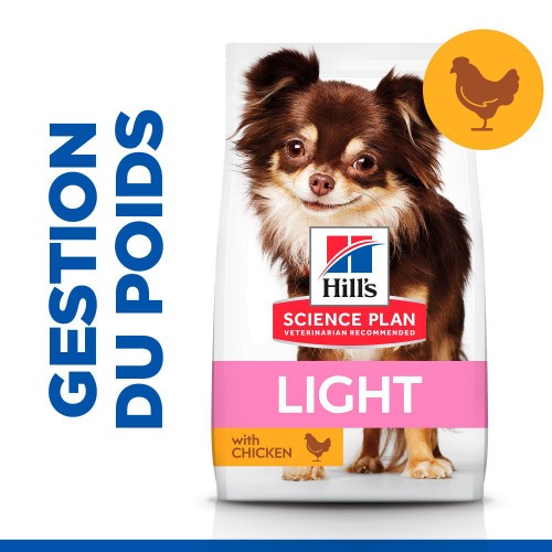 Alimentation pour chien - HILL'S Science Plan Light Small & Mini Adult au Poulet - Croquettes pour chien pour chiens