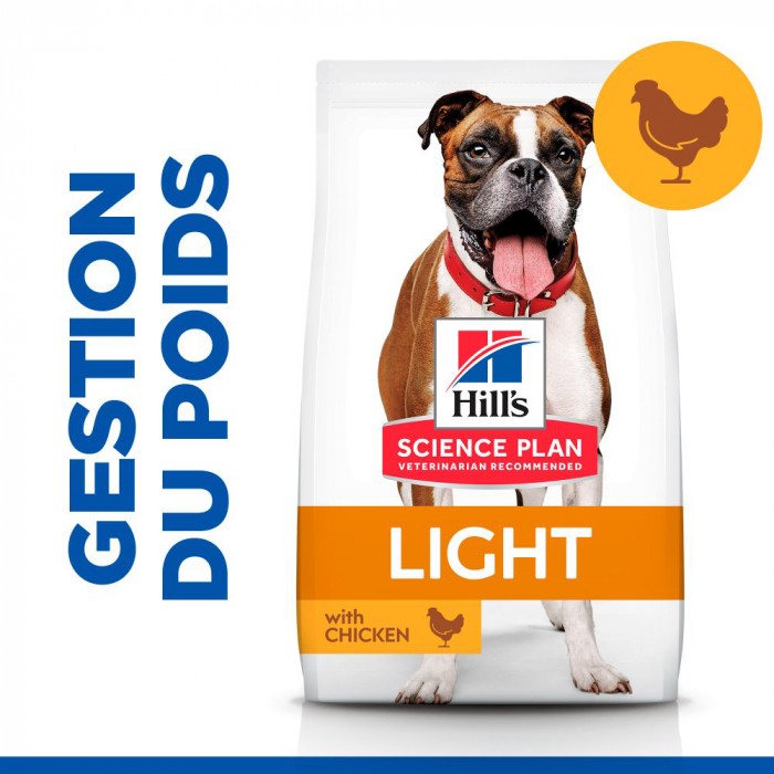 Alimentation pour chien - HILL'S Science Plan Light Medium Adult au Poulet - Croquettes pour chien pour chiens