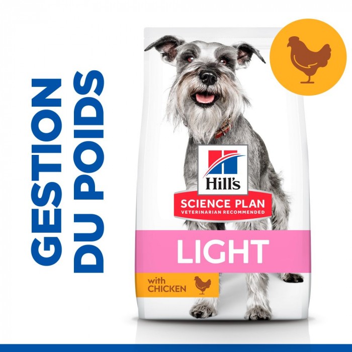 Alimentation pour chien - HILL'S Science Plan Light Small & Mini Mature Adult 7+ au Poulet - Croquettes pour chien pour chiens