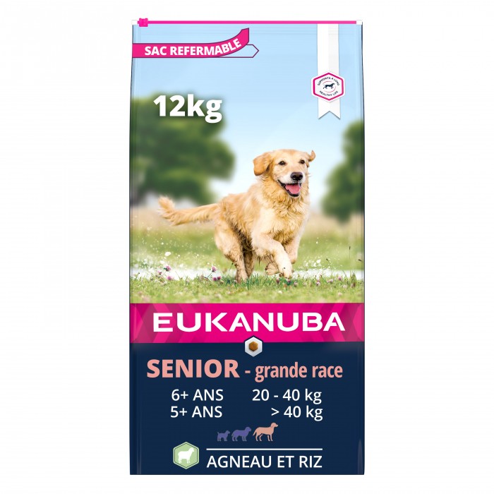 Alimentation pour chien - Eukanuba Senior Large Breed - Agneau et riz pour chiens