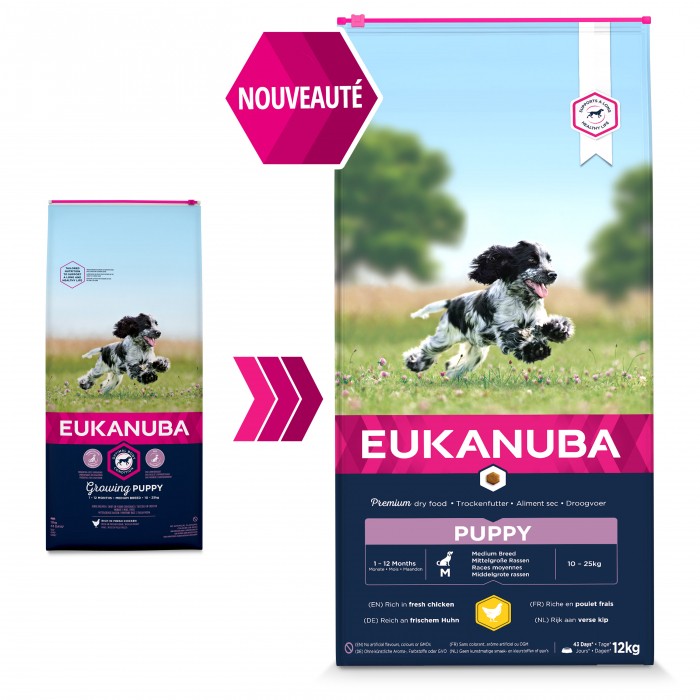 Alimentation pour chien - Eukanuba Growing Puppy Medium Breed - Poulet pour chiens