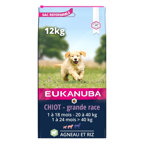 Alimentation pour chien - Eukanuba Puppy & Junior Large Breed - Agneau et riz pour chiens