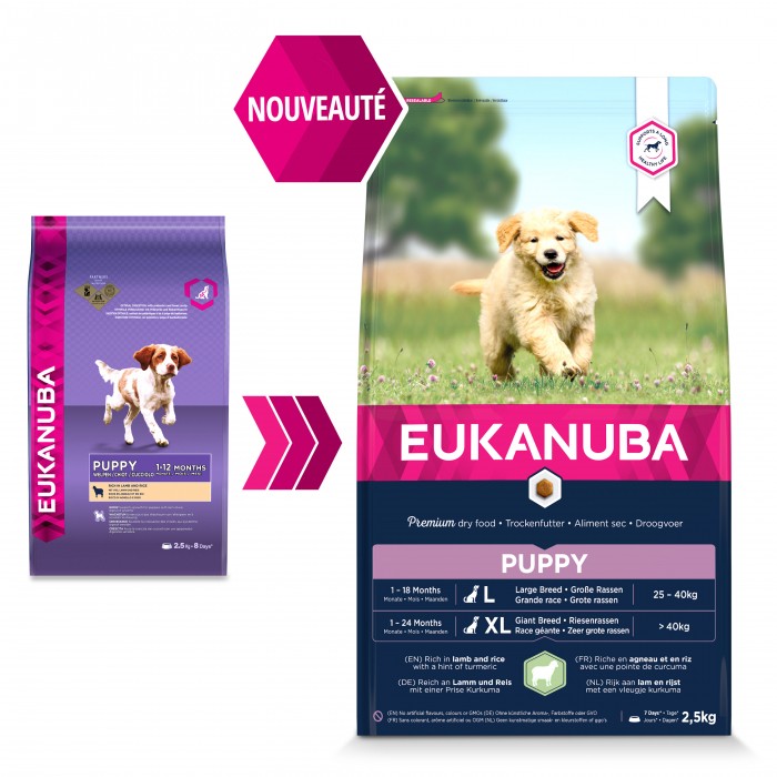 Alimentation pour chien - Eukanuba Puppy & Junior Large Breed - Agneau et riz pour chiens