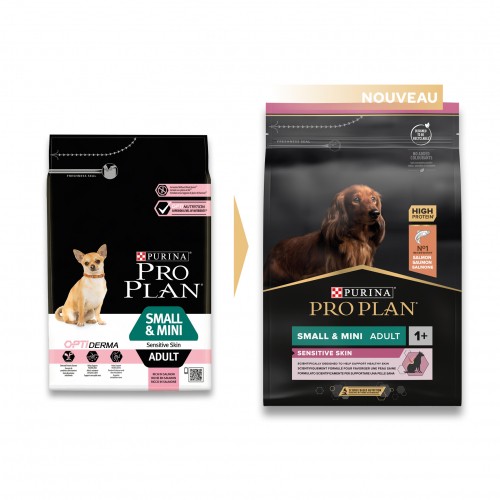 Alimentation pour chien - PURINA PROPLAN Small & Mini Adult Sensitive Skin OptiDerma Saumon pour chiens