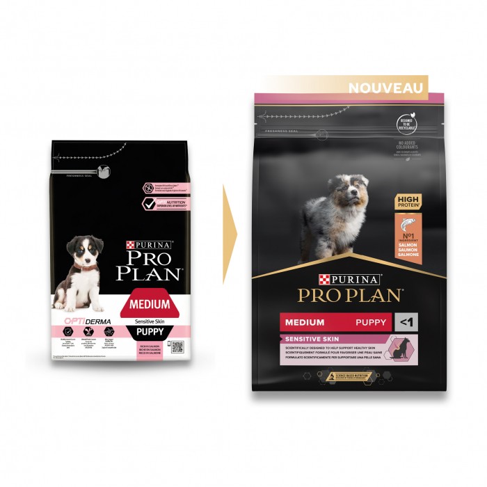 Alimentation pour chien - PRO PLAN Sensitive Skin Medium Puppy au Saumon - Croquettes pour chien pour chiens