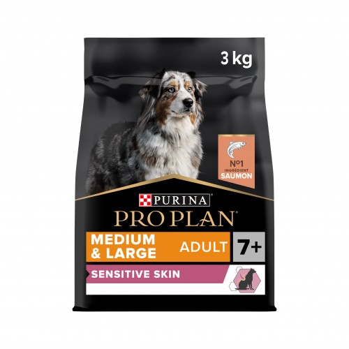 Alimentation pour chien - PURINA PROPLAN Medium & Large Adult 7+ Sensitive Skin OptiDerma Saumon pour chiens