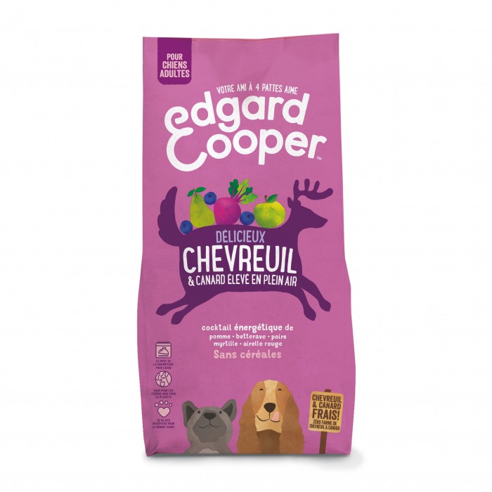 Edgard & Cooper, Délicieux chevreuil et canard pour chien-Adulte - Chevreuil frais et canard plein air - Sans céréales