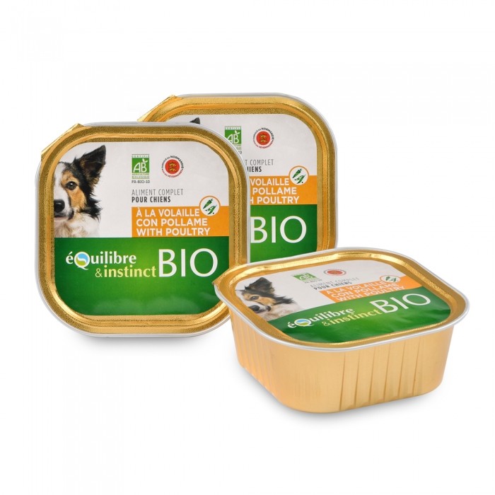Alimentation pour chien - EQUILIBRE & INSTINCT Pâtée Bio Adult - Lot 9 x 300 g pour chiens