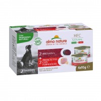 Pâtées en boîte pour chien - Almo Nature Pâtées Chien Adulte - HFC Natural Made in Italy - 4 x 95 g Almo Nature