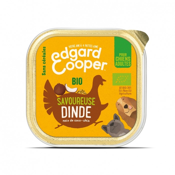 Edgard & Cooper, pâtée bio en barquettes pour chien adulte-Pâtée Bio sans céréales Adulte - 17 x 100