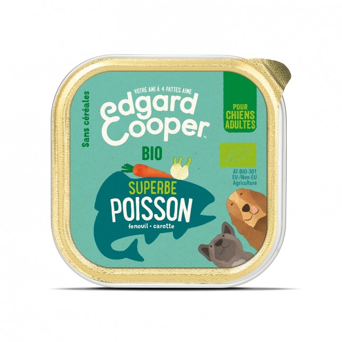 Edgard & Cooper, pâtée bio en barquettes pour chien adulte-Pâtée Bio sans céréales Adulte - 17 x 100
