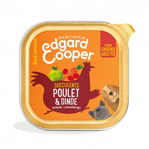 Alimentation pour chien - Edgard & Cooper, pâtée en barquette pour chien adulte - 18 x 300 g pour chiens