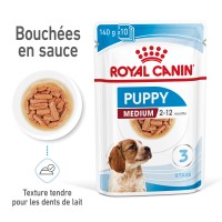 Pâtée en sachet pour chiot - Royal Canin Medium Puppy en Sauce - Pâtée pour chiot 
