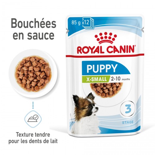 Alimentation pour chien - ROYAL CANIN X-Small Puppy en Sauce - Pâtée pour chiot pour chiens
